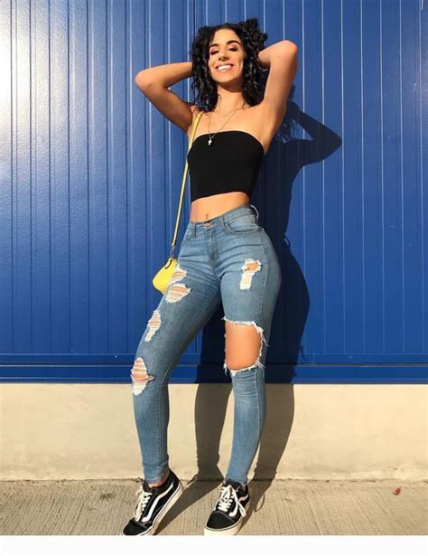 Black Crop Top Ripped Jeans In 2020 Pinterest Outfits Fashion Outfits
