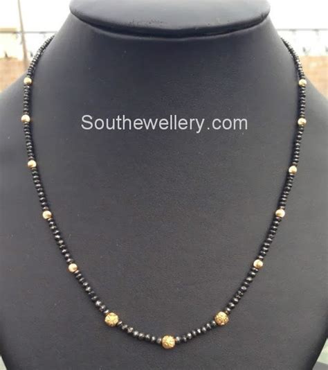Simple Black Diamonds Necklace Indian Jewellery Designs