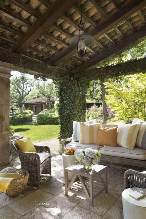 Alfresco Living Spaces With A Mediterranean Flair Outdoor Living Rooms Outdoor Living