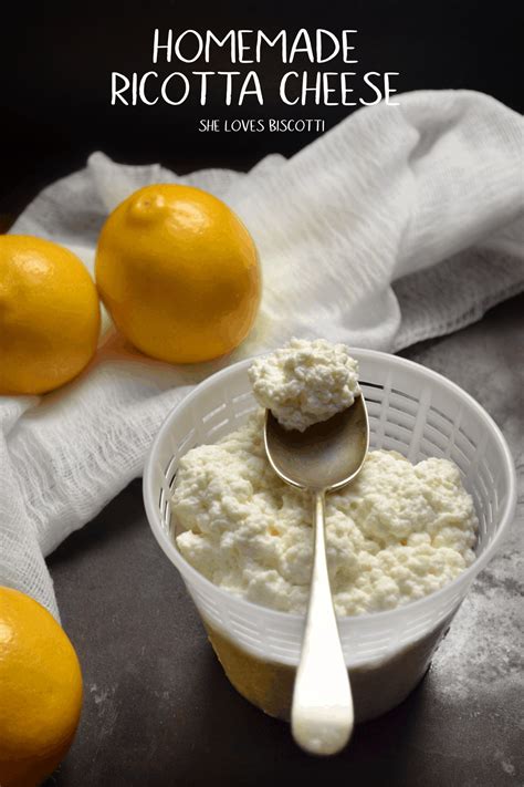 Homemade Ricotta Cheese Only 3 Ingredients She Loves Biscotti