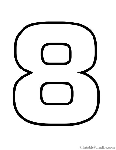 Printable Number 8 Outline Print Bubble Number 8 Bubble Numbers