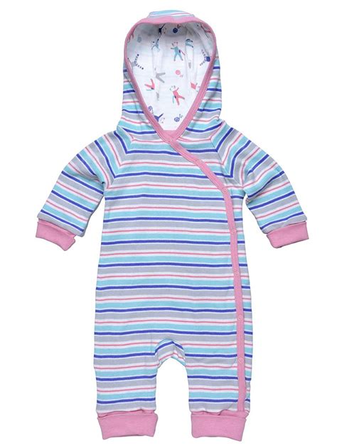 Pink Organic Cotton Baby Lined Hooded Romper Solne Eco Department Store