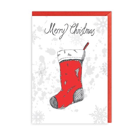 christmas stocking greetings cards pack of five by victoria eggs