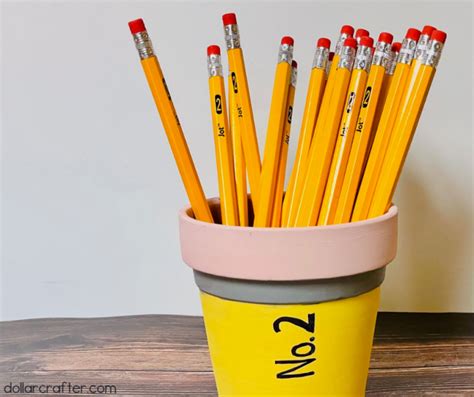 Diy Pencil Painted Flower Pot ⋆ Dollar Crafter