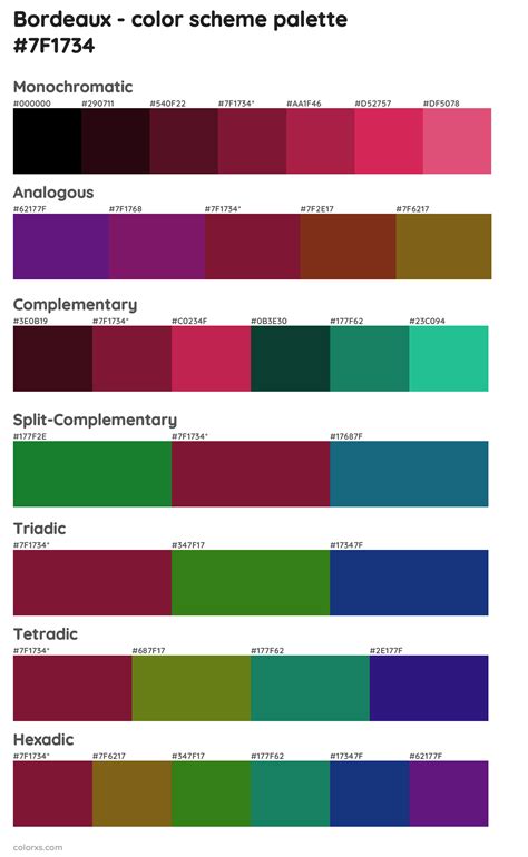 Bordeaux Color Palettes