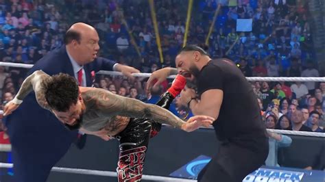 Jey Uso Attacks Roman Reigns And Saves Jimmy Uso Wwe Smackdown 2023