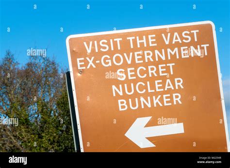 A Brown Tourist Attraction Sign For The Kelvedon Hatch Secret Nuclear