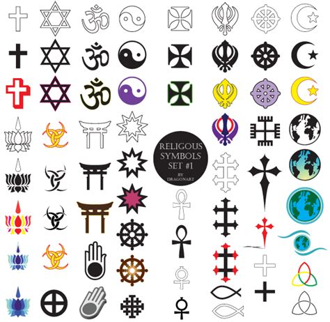 Religious Symbols Free Vector Set