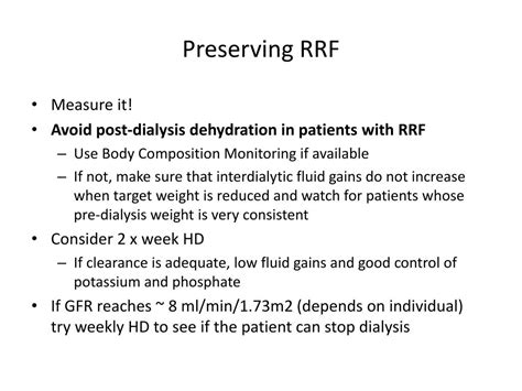 Ppt Measurement And Preservation Of Residual Renal Function Rrf In