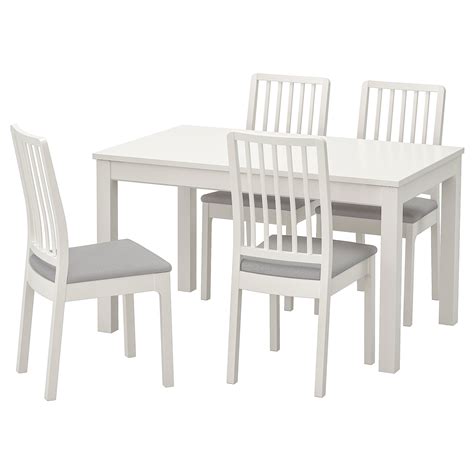 Laneberg Ekedalen Table And Chairs White White Light Grey X Cm Ikea