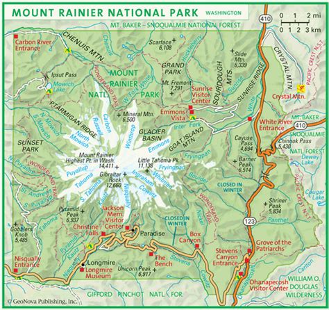 Mt Rainier National Park Map Maps Location Catalog Online