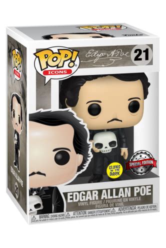 Pop Icons Edgar Allan Poe W Skull GITD Ex Universo Funko
