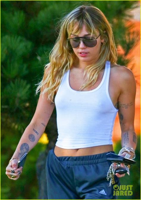 Miley Cyrus Shows Off Toned Torso In White Tank Top After Yoga Photo 4347038 Miley Cyrus