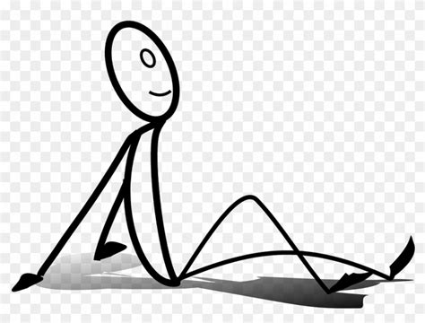 Stickman Sit Relax Watch Smile Png Image Stick Figures Sitting Down