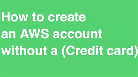 You can always change your payment method by adding or deleting another credit card to make the shopping experience 6. How to create an AWS account without a (Credit card)! - YouTube