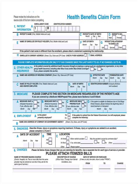 Health Care Insurance Claim Form Claimforms Net