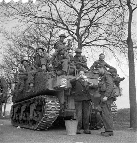 Riding On A Sherman Tank Canadian Army War Photos