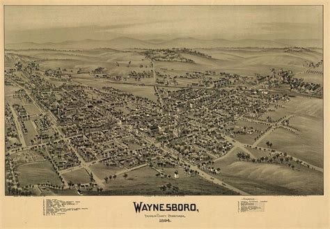 Franklin County Pennsylvania Waynesboro Map 1894 Franklin County Map Vintage World Maps