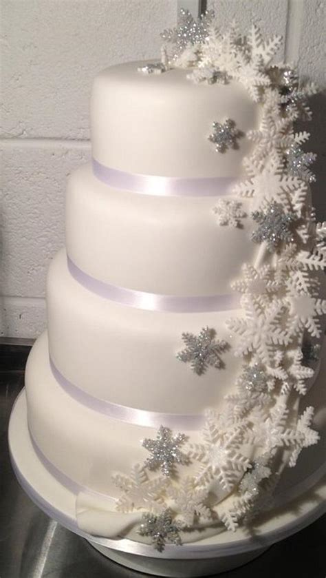 snowflake wedding cake decorated cake by symphony in cakesdecor