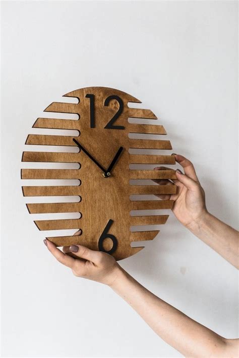 Design Minimal Oak Wall Clock Unique Wooden Clock Design Simple