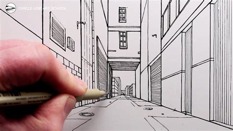 How To Draw An Alleyway Using One Point Perspective Easy