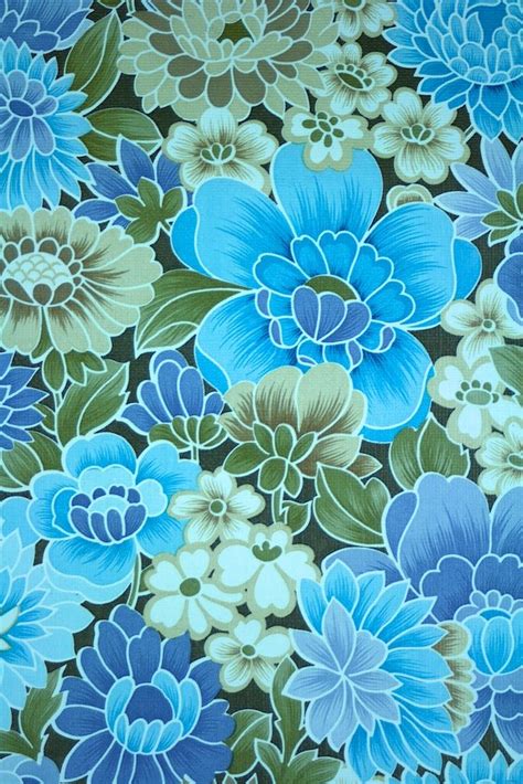 Vintage Blue Floral Wallpaper Pittura Su Seta Sfondo Cellulare Sfondi