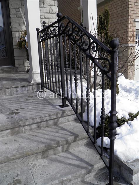 Stair landings a required for 12′ (3658mm) vertical stairs inclines and must be at least as deep as the stairs are wide (up to 4. Metal Exterior Stair Railings: Safe Steps and Handrails