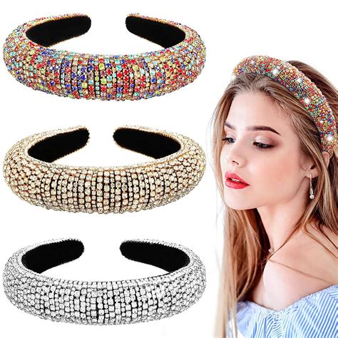 Luxury Crystal Beaded Diamond Headband Padded Hairbands Etsy
