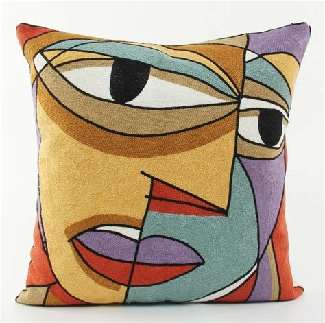 European Vintage Style Embroidery Pablo Picasso Paintings Face Cushions