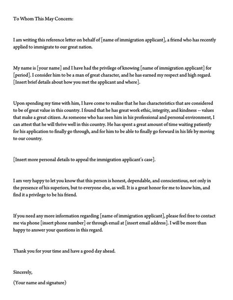 Letter Of Support For Immigration 10 Best Examples