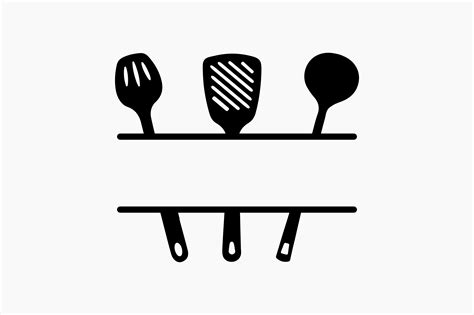 Kitchen Utensils Split Monogram Graphic By Berridesign · Creative Fabrica