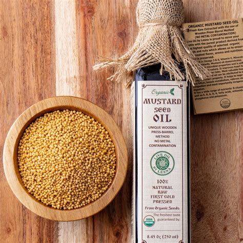 Certified Organic Mustard Seed Oil Raw Cold Pressed
