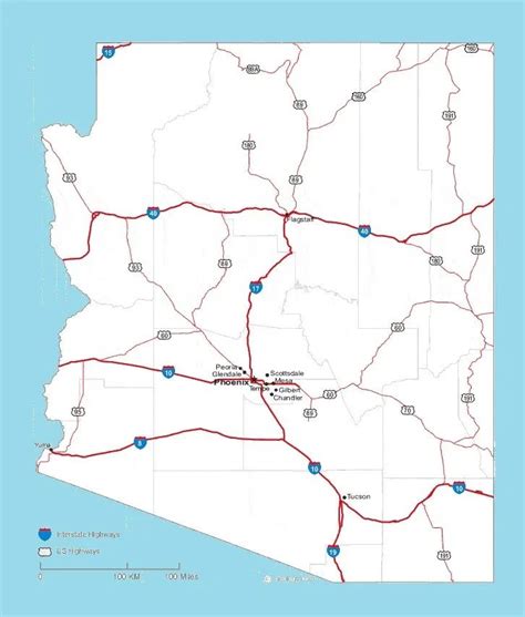 Arizona Road Map Large Printable And Standard Map Whatsanswer