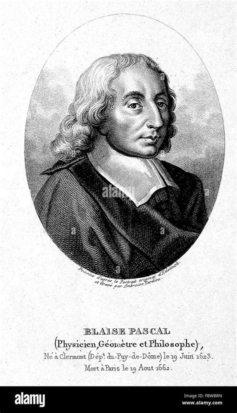 Blaise Pascal 1623 1662 French Mathematician And Philosopher Stock
