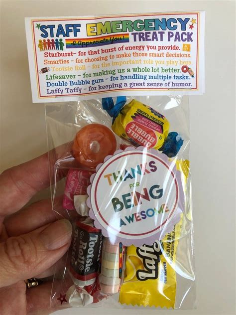Staff Emergency Treat Pack Sweet Thoughts Goody Bag Happy Etsy