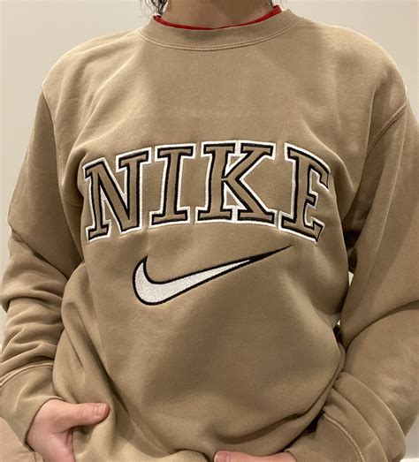 Nike Crewneck Nike Sweatshirt Oversized Embroidered Etsy