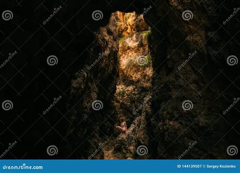 Naked Girl Sitting On Rocks In Cave Stock Image Image Of Nude Healthy