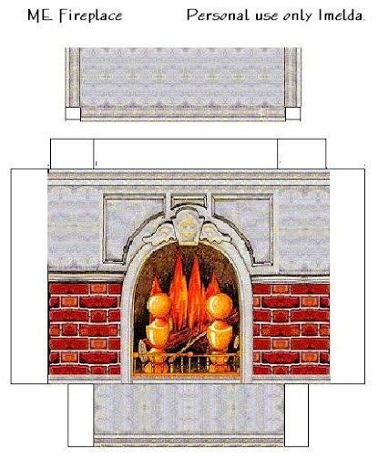 7free Papercraft Fireplace Template Shearartt