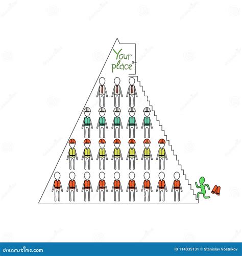 Career Ladder in the Pyramid, Vector Illustration EPS 10 Stock Vector