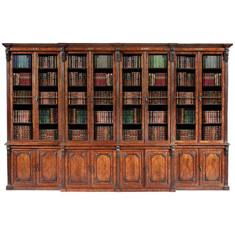 Antique Th Century English Mahogany Library Bookcase Library