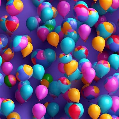 Premium Ai Image A Close Up Of A Bunch Of Balloons Floating In The