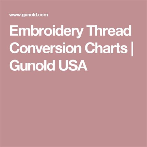 Embroidery Thread Conversion Charts Gunold Usa Embroidery Thread