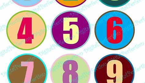 Colorful Numbers 1 to 12 on 60 mm 2.36 inch circles for your