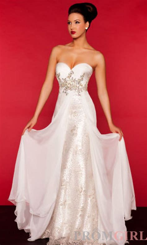Prom Dresses Celebrity Dresses Sexy Evening Gowns At Promgirl Full Length Strapless Ivory