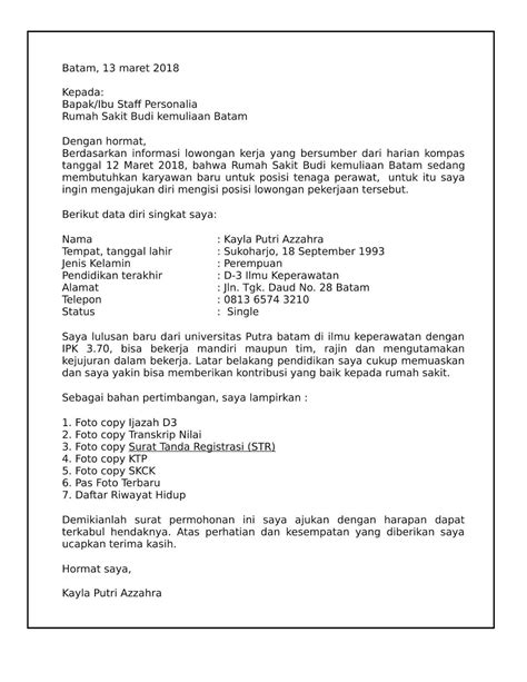 Contoh Surat Lamaran Dalam Bahasa Inggris Yang Simple Surat Lamaran