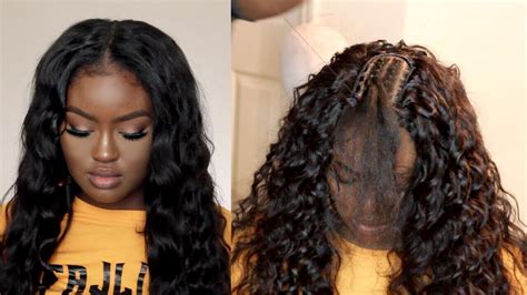 Traditional Sew In Tutorial Natural Middle Part The Braid Down Ft