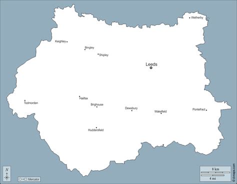 Blank Yorkshire Map