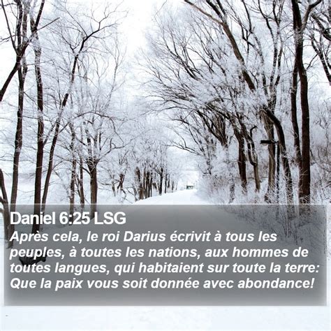 Daniel 625 Lsg Après Cela Le Roi Darius écrivit à Tous Les