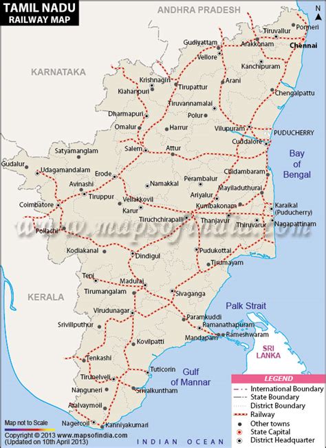Click on a destination to view it on map. Tamil Nadu Rail Network Map