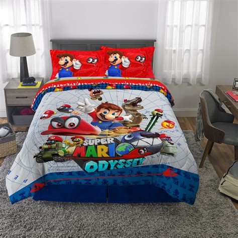 Super Mario Kids Full Bed In A Bag Gaming Bedding Comforter And